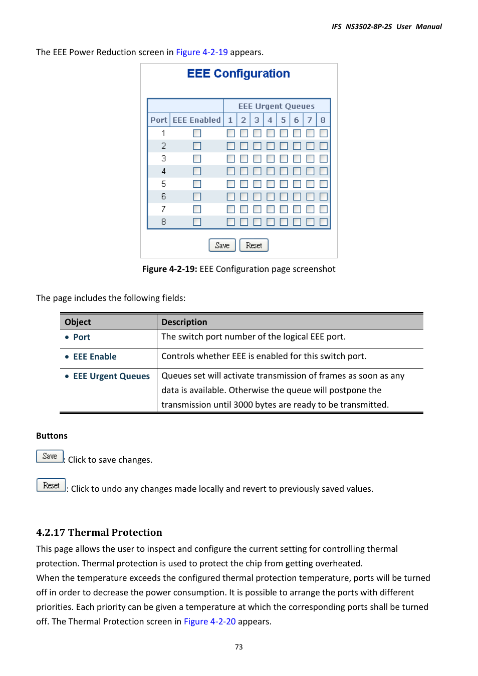 17 thermal protection | Interlogix NS3502-8P-2S User Manual User Manual | Page 73 / 568