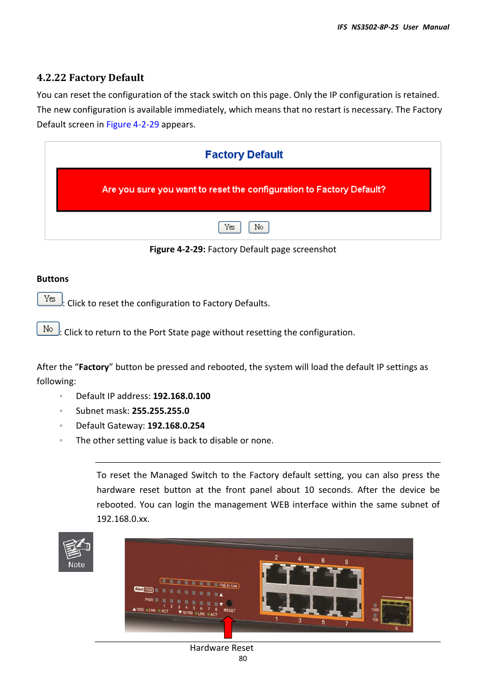 22 factory default | Interlogix NS3502-8P-2S User Manual User Manual | Page 80 / 568