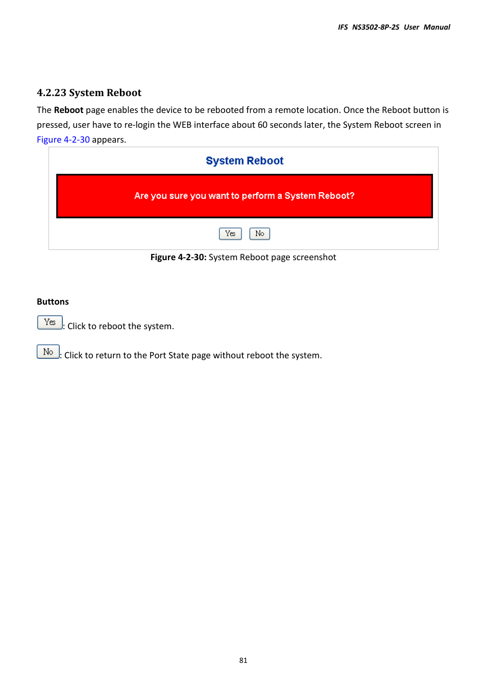 23 system reboot | Interlogix NS3502-8P-2S User Manual User Manual | Page 81 / 568