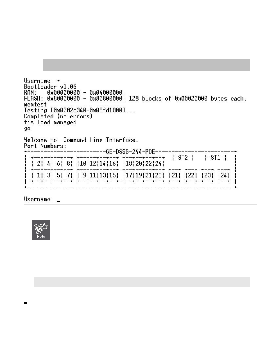 Login in the console interface, Configure ip address | Interlogix GE-DSSG-244-POE Installation Guide User Manual | Page 6 / 10