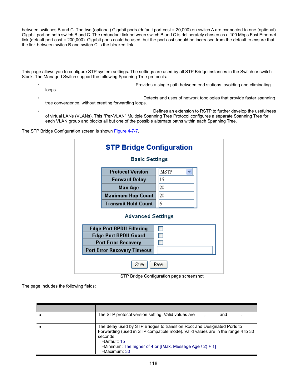 Stp bridge configuration, Cpu load, Multicast | Address table, Quality of service command | Interlogix GE-DSSG-244-POE User Manual User Manual | Page 120 / 412