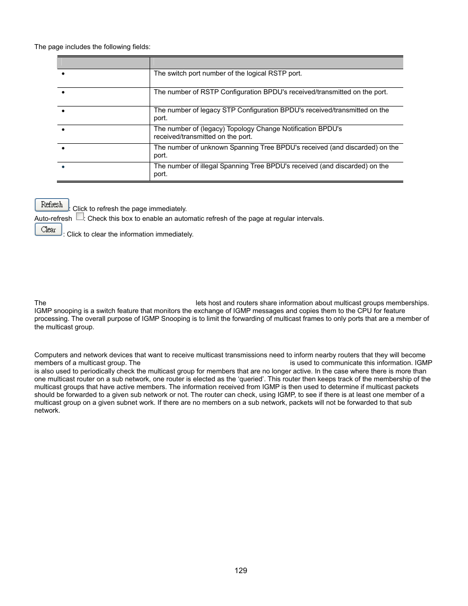 Multicast, Igmp snooping, Smtp configure | Vlan configuration, Mac table learning, Upnp command | Interlogix GE-DSSG-244-POE User Manual User Manual | Page 131 / 412