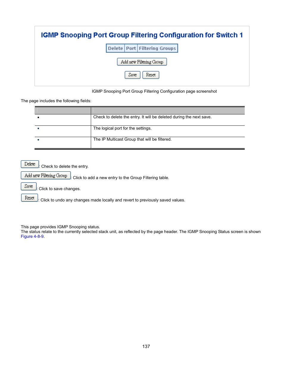 Igmp snooping status, Configuration backup, Mvr configuration | Lldp, Smtp command | Interlogix GE-DSSG-244-POE User Manual User Manual | Page 139 / 412
