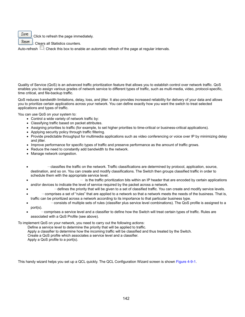 Quality of service, Understand qos, Qcl configuration wizard | Factory default, Lldp configuration, Switch operation | Interlogix GE-DSSG-244-POE User Manual User Manual | Page 144 / 412