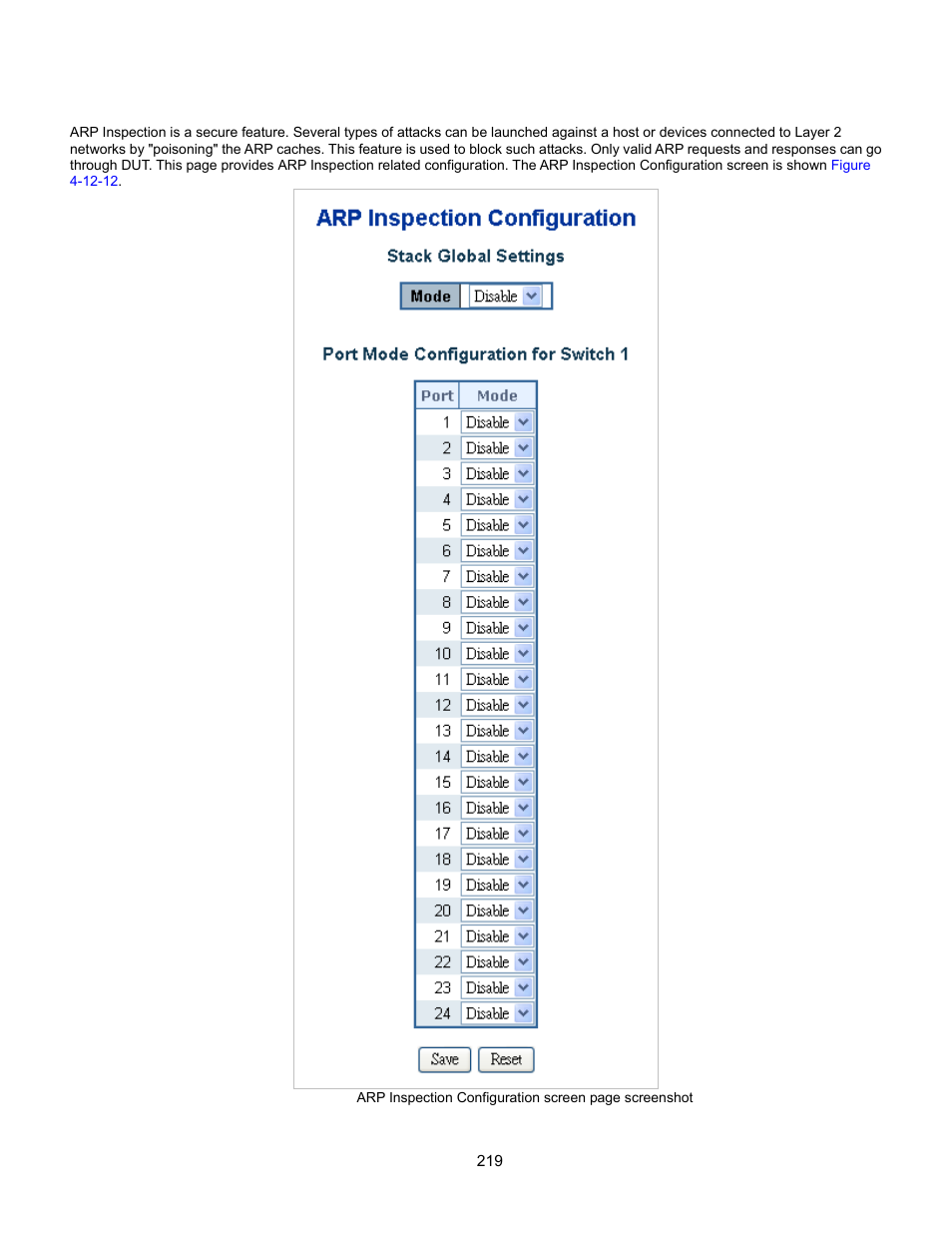 Arp inspection | Interlogix GE-DSSG-244-POE User Manual User Manual | Page 221 / 412