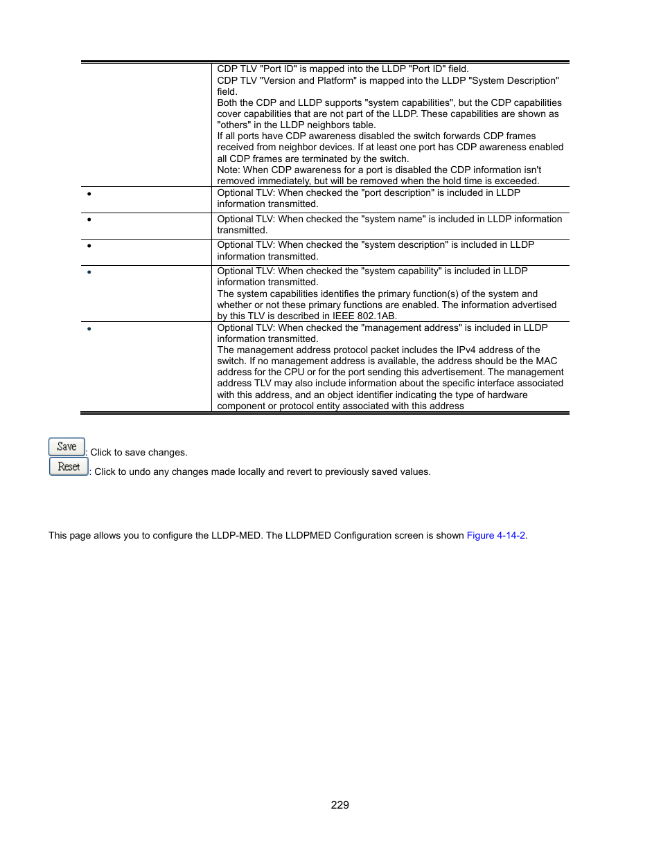 Lldpmed configuration | Interlogix GE-DSSG-244-POE User Manual User Manual | Page 231 / 412