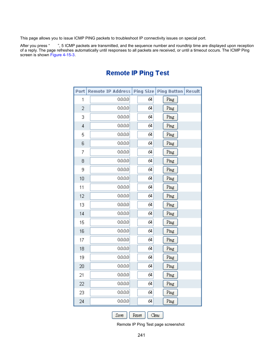 Remote ip ping test | Interlogix GE-DSSG-244-POE User Manual User Manual | Page 243 / 412