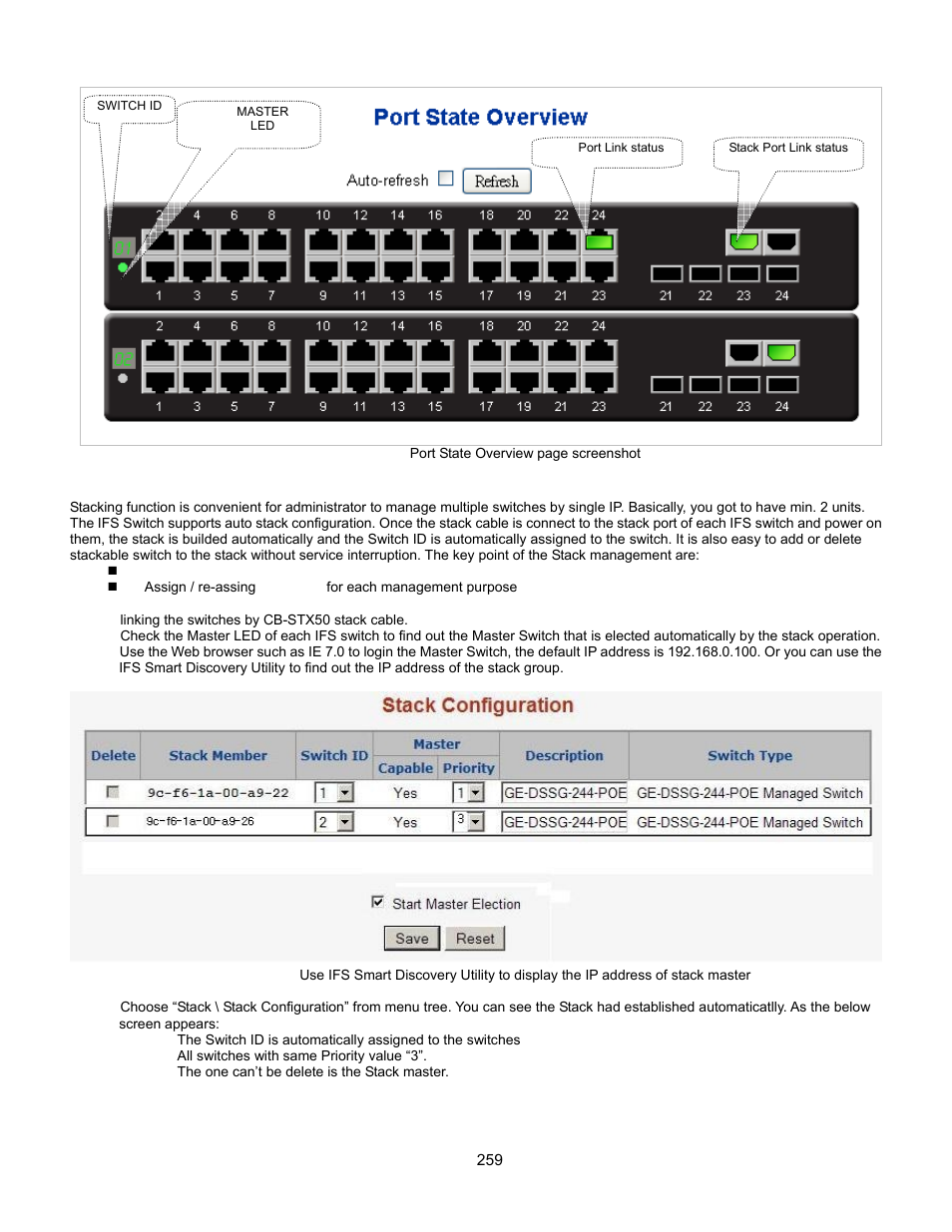 Stack example | Interlogix GE-DSSG-244-POE User Manual User Manual | Page 261 / 412