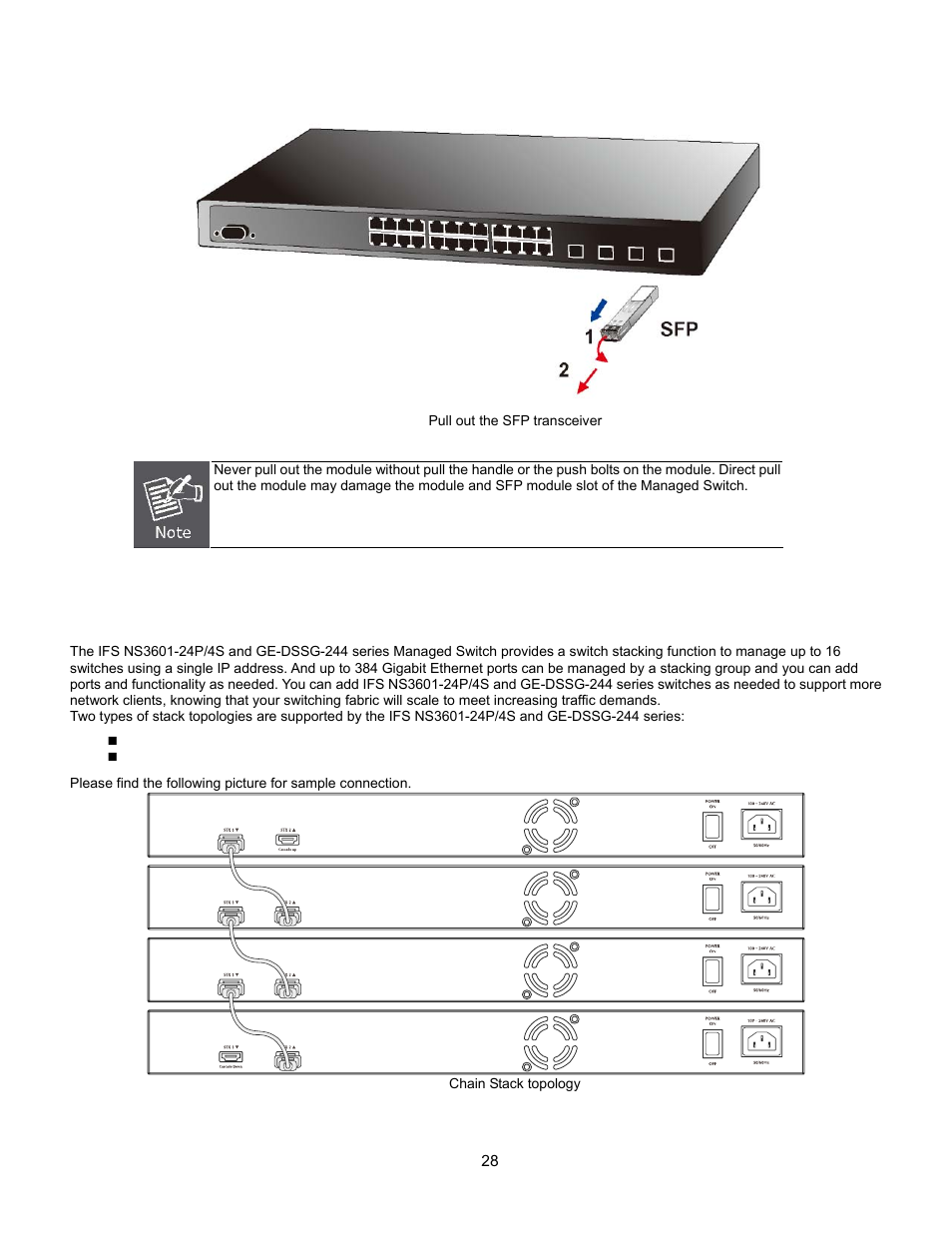 Stack installation, Product features, Port statistics overview | Voice vlan oui table, Power over ethernet (ge-d, Line detection | Interlogix GE-DSSG-244-POE User Manual User Manual | Page 30 / 412