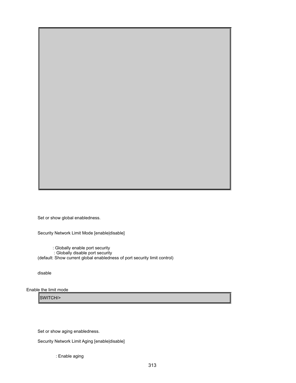 Security network limit mode, Security network limit aging | Interlogix GE-DSSG-244-POE User Manual User Manual | Page 315 / 412