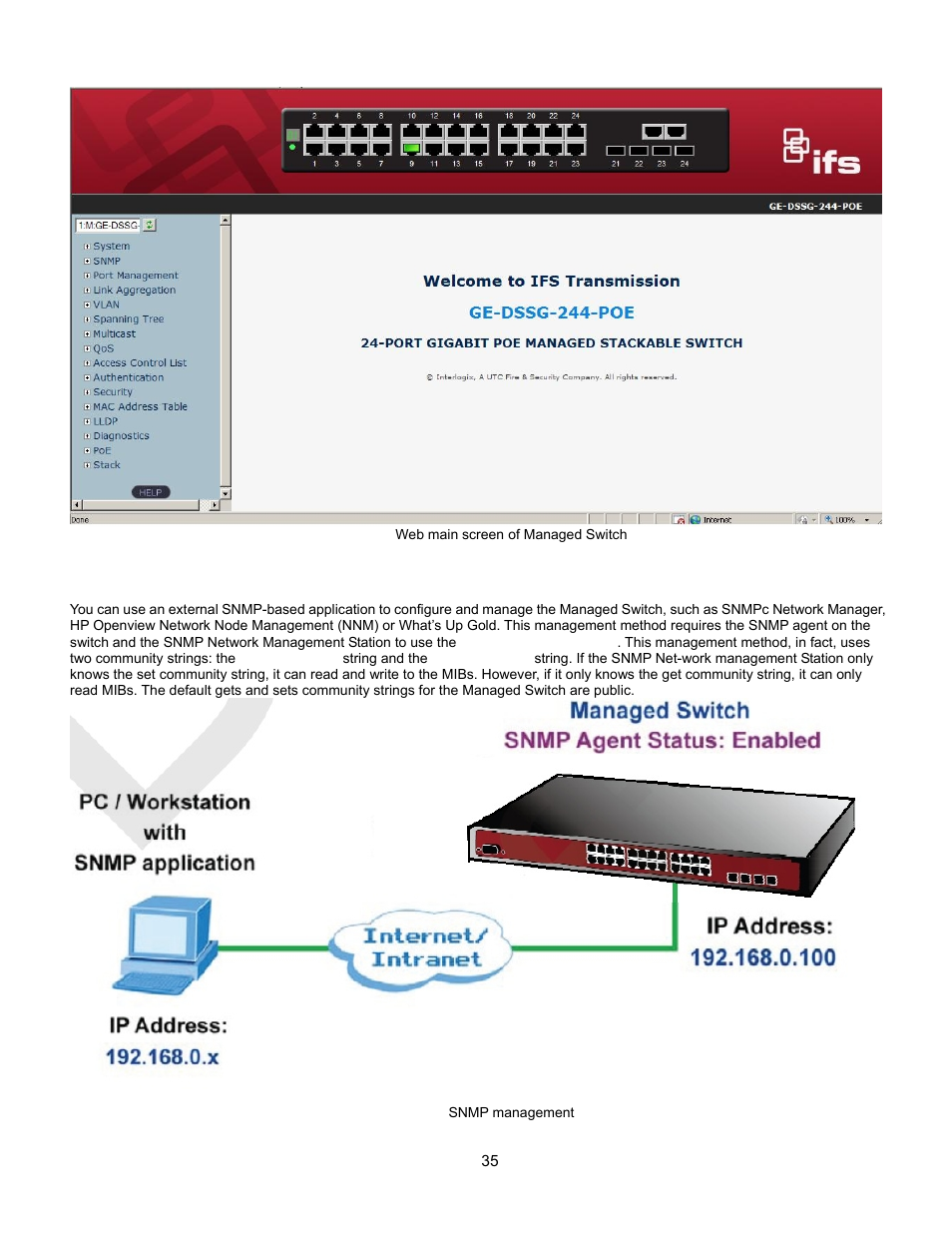 Snmp-based network management | Interlogix GE-DSSG-244-POE User Manual User Manual | Page 37 / 412