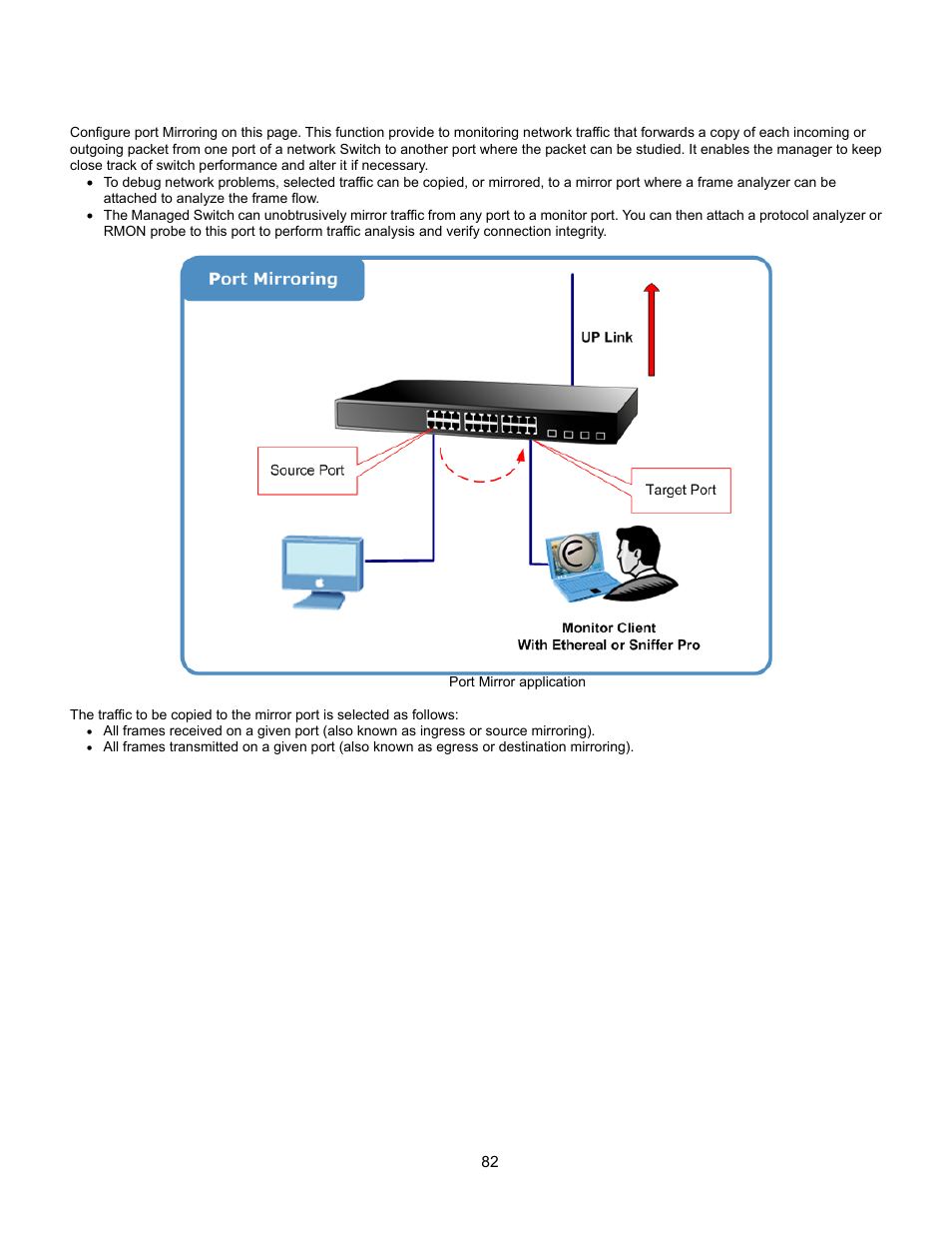 Port mirroring configuration, System, Spanning tree protocol | Https, Vlan configuration command | Interlogix GE-DSSG-244-POE User Manual User Manual | Page 84 / 412