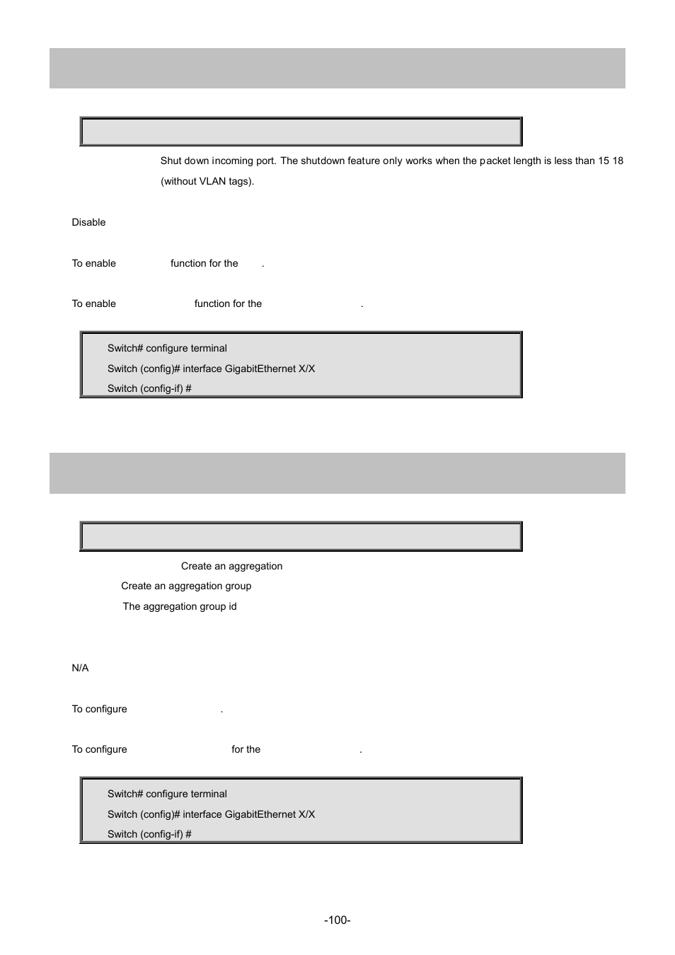 8 access-list shutdown, 9 aggregation group | Interlogix NS4702-24P-4S-4X Command Line Guide User Manual | Page 100 / 434