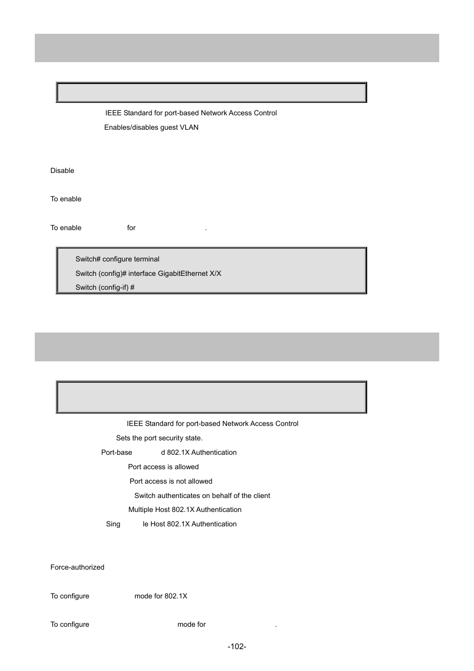 12 dot1x guest-vlan, 13 dot1x port-control | Interlogix NS4702-24P-4S-4X Command Line Guide User Manual | Page 102 / 434