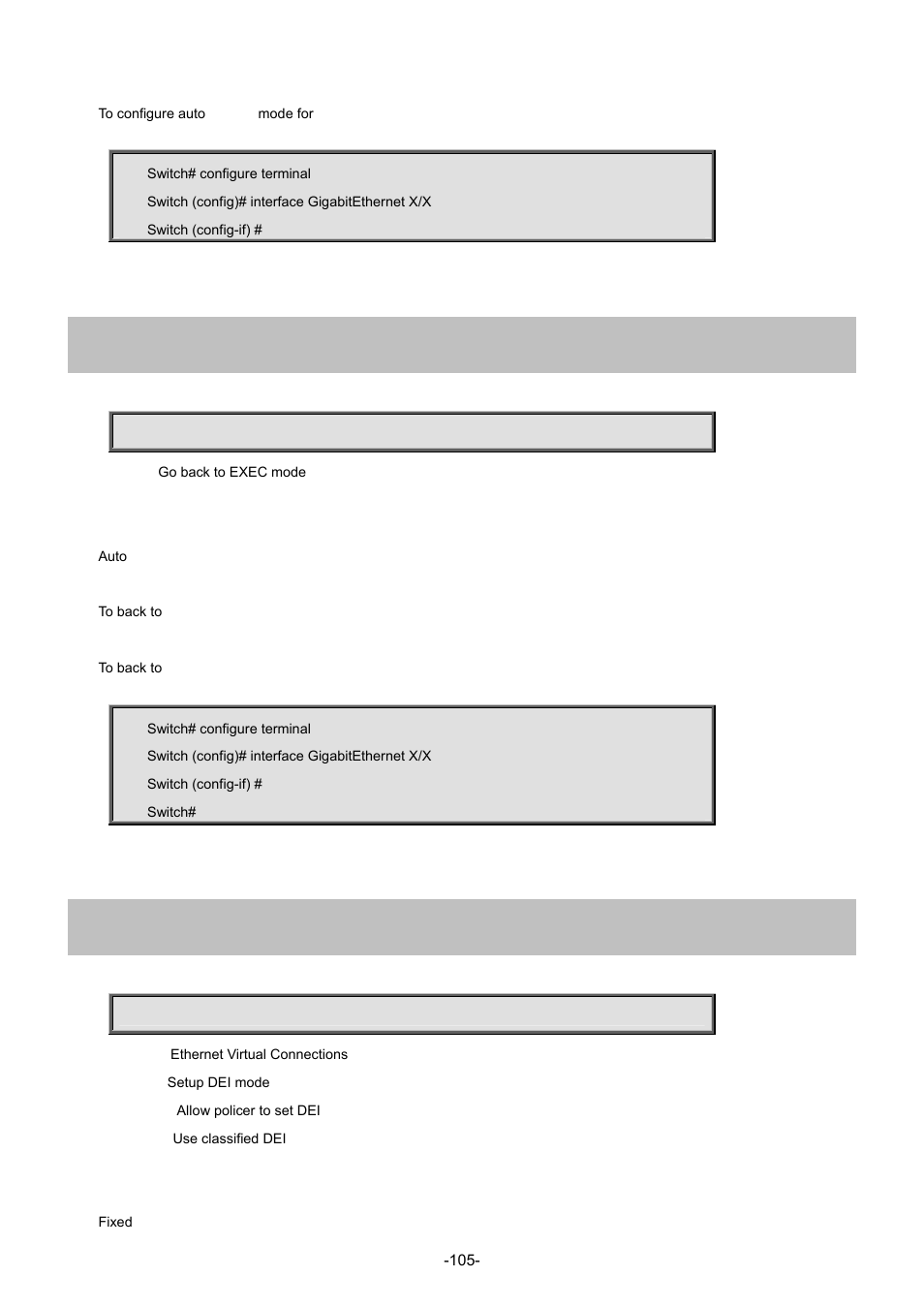 18 end, 19 evc dei | Interlogix NS4702-24P-4S-4X Command Line Guide User Manual | Page 105 / 434