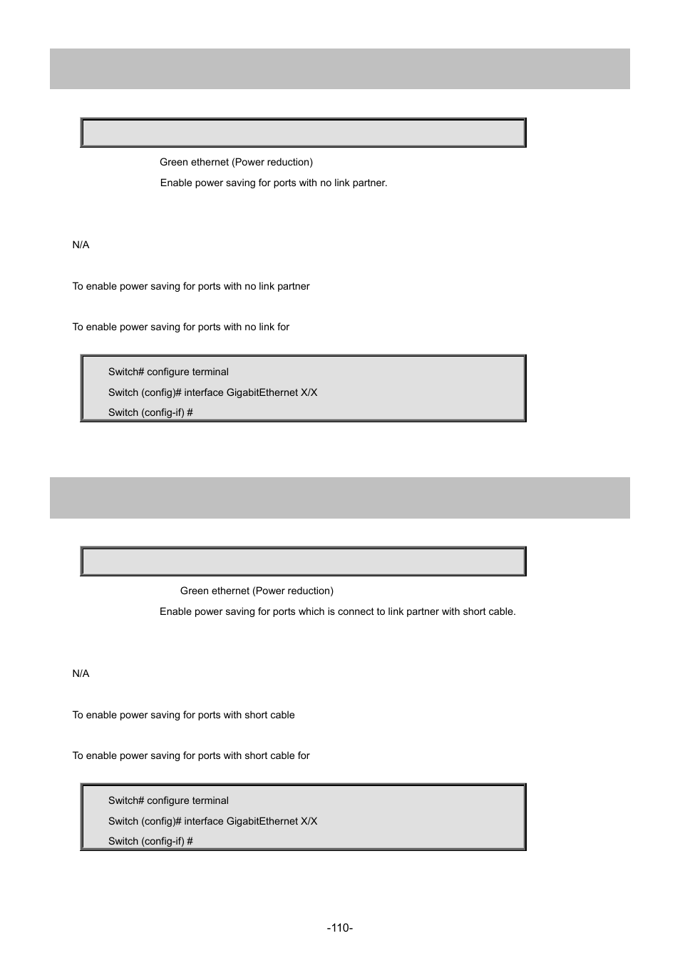 27 green-ethernet energy-detect(gg), 28 green-ethernet short-reach(gg) | Interlogix NS4702-24P-4S-4X Command Line Guide User Manual | Page 110 / 434