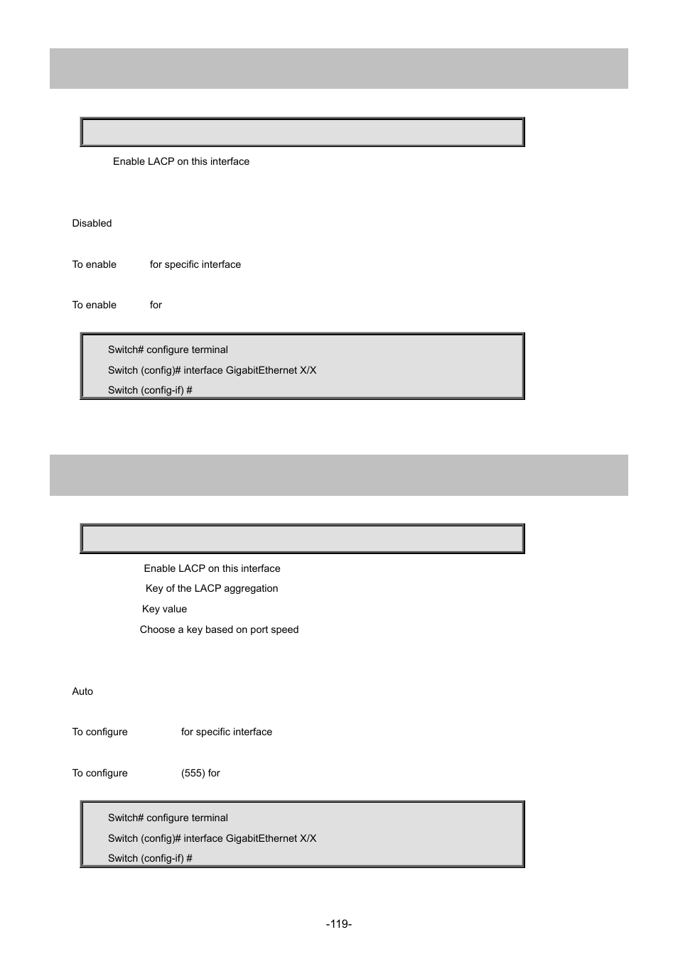 45 lacp, 46 lacp key | Interlogix NS4702-24P-4S-4X Command Line Guide User Manual | Page 119 / 434