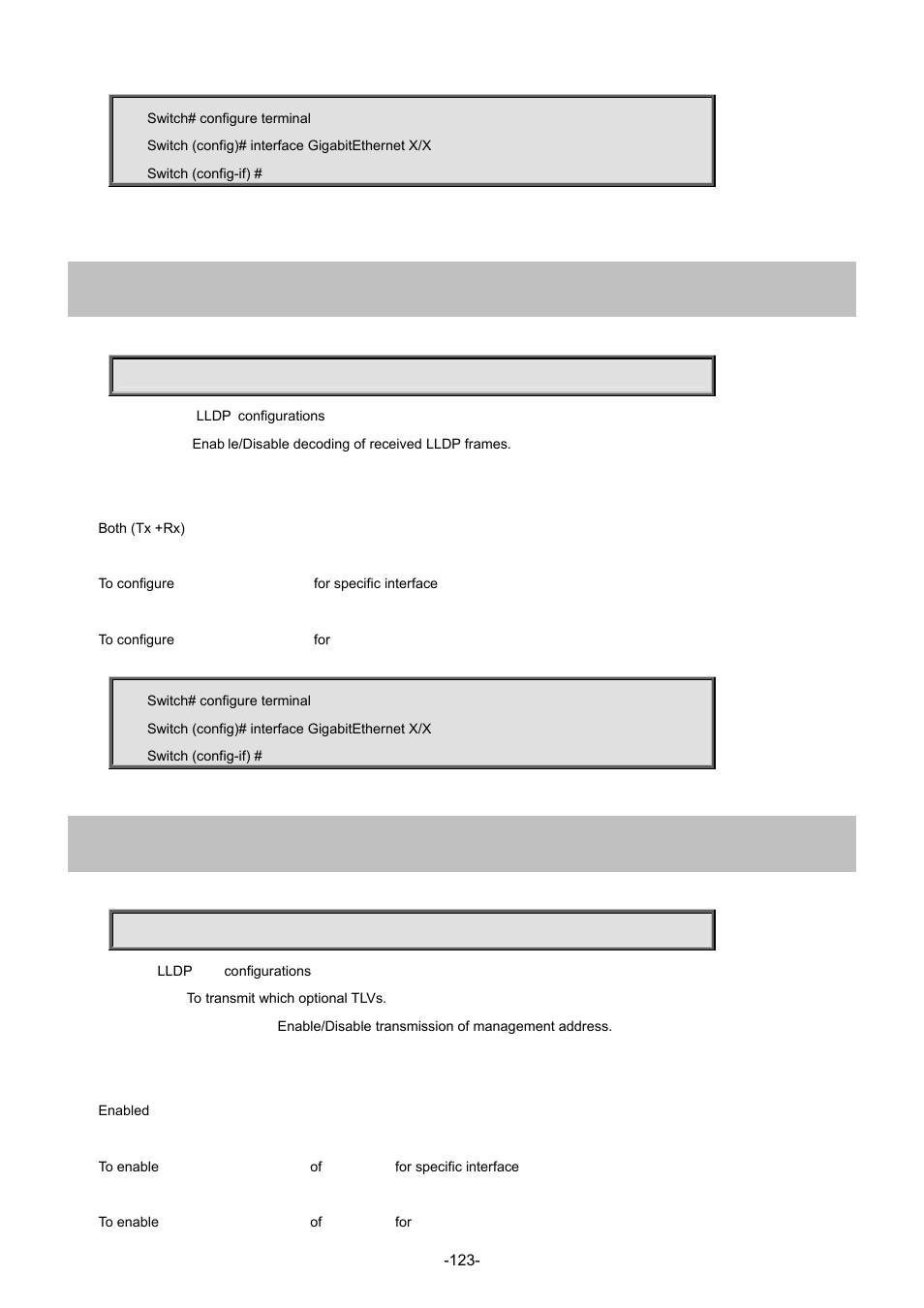 53 lldp receive, 54 lldp tlv-select management-address | Interlogix NS4702-24P-4S-4X Command Line Guide User Manual | Page 123 / 434