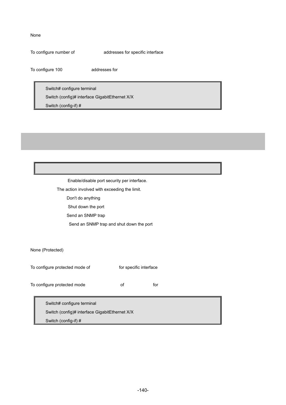85 port-security violation | Interlogix NS4702-24P-4S-4X Command Line Guide User Manual | Page 140 / 434