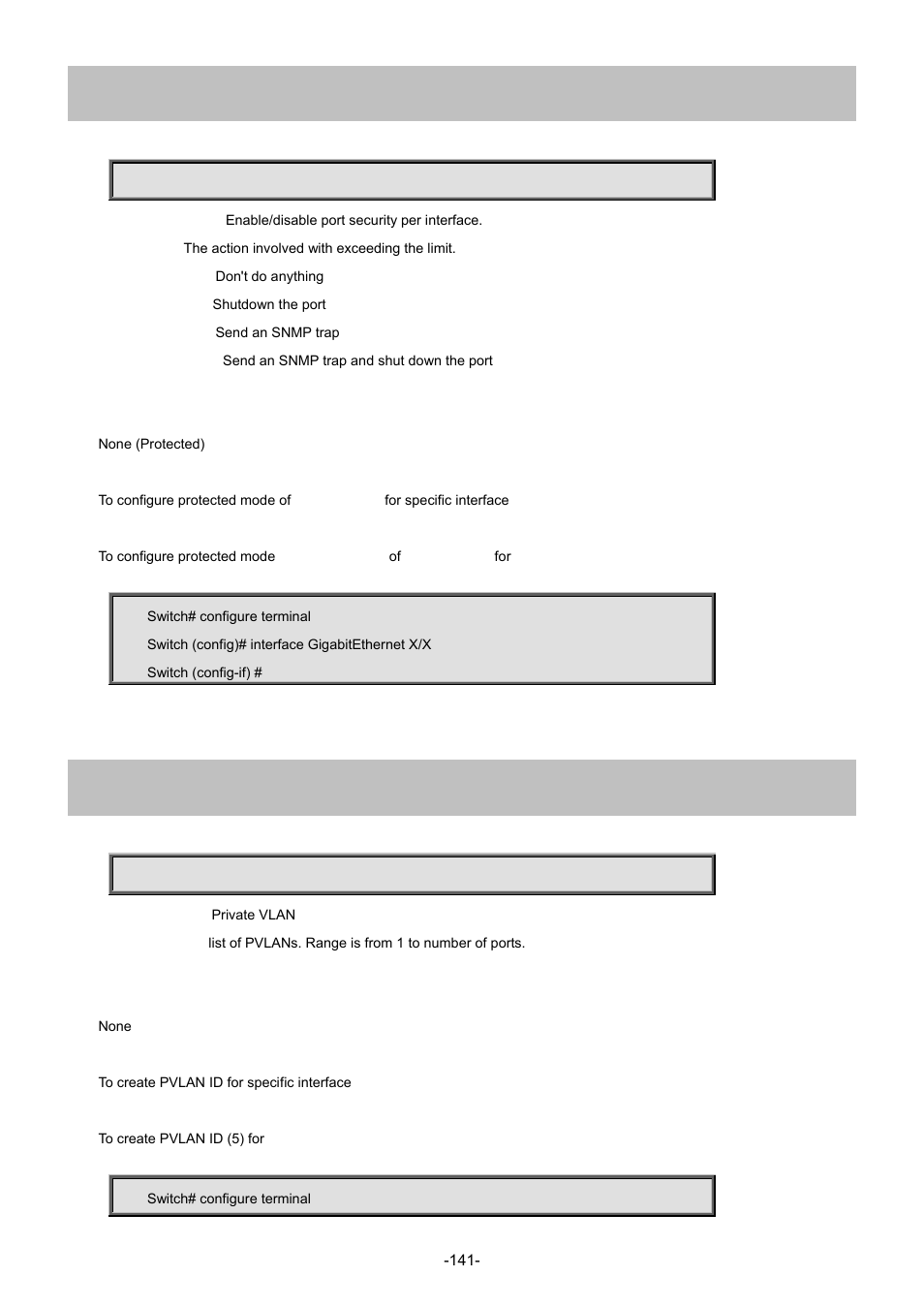 86 port-security violation, 87 pvlan | Interlogix NS4702-24P-4S-4X Command Line Guide User Manual | Page 141 / 434