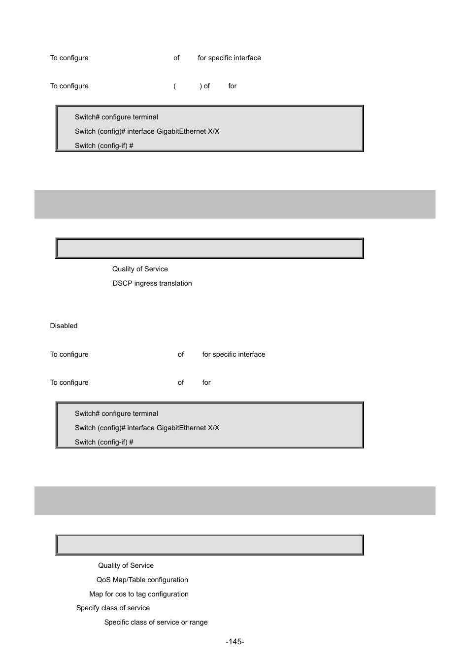 94 qos dscp-translate, 95 qos map cos-tag | Interlogix NS4702-24P-4S-4X Command Line Guide User Manual | Page 145 / 434