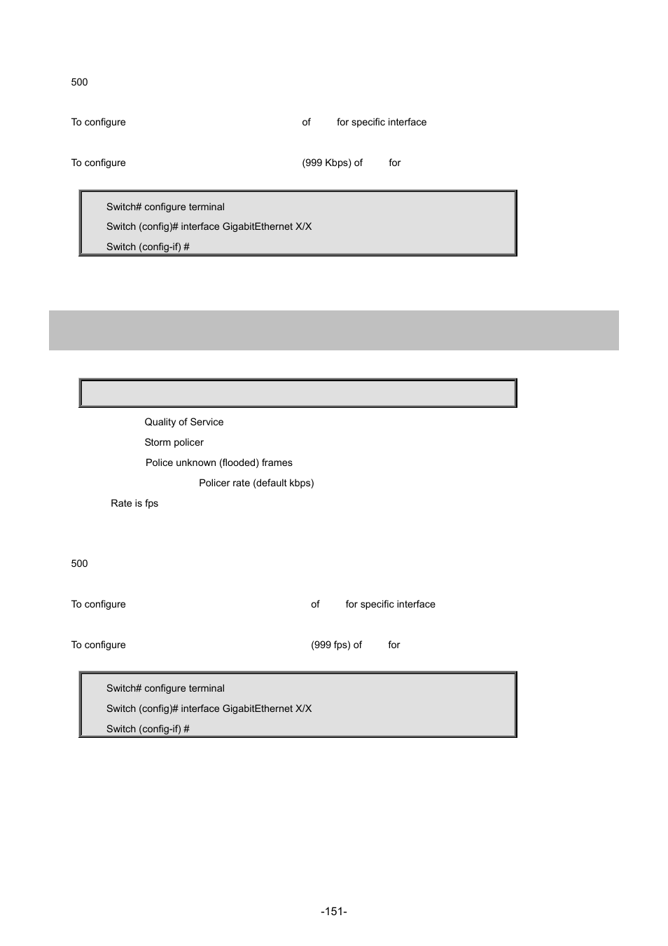 104 qos storm unknown | Interlogix NS4702-24P-4S-4X Command Line Guide User Manual | Page 151 / 434