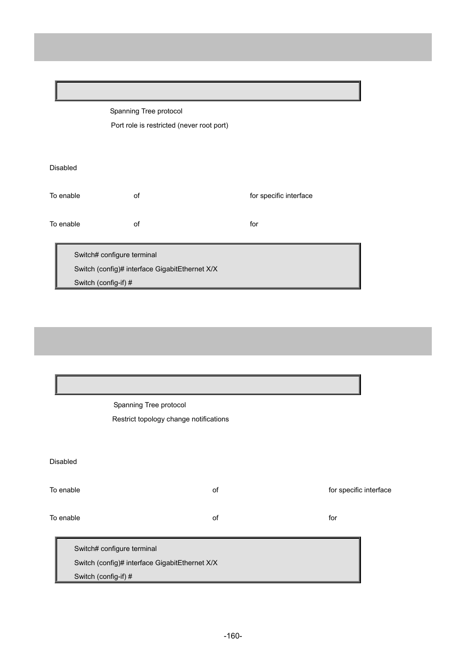 119 spanning-tree restricted-role, 120 spanning-tree restricted-tcn | Interlogix NS4702-24P-4S-4X Command Line Guide User Manual | Page 160 / 434