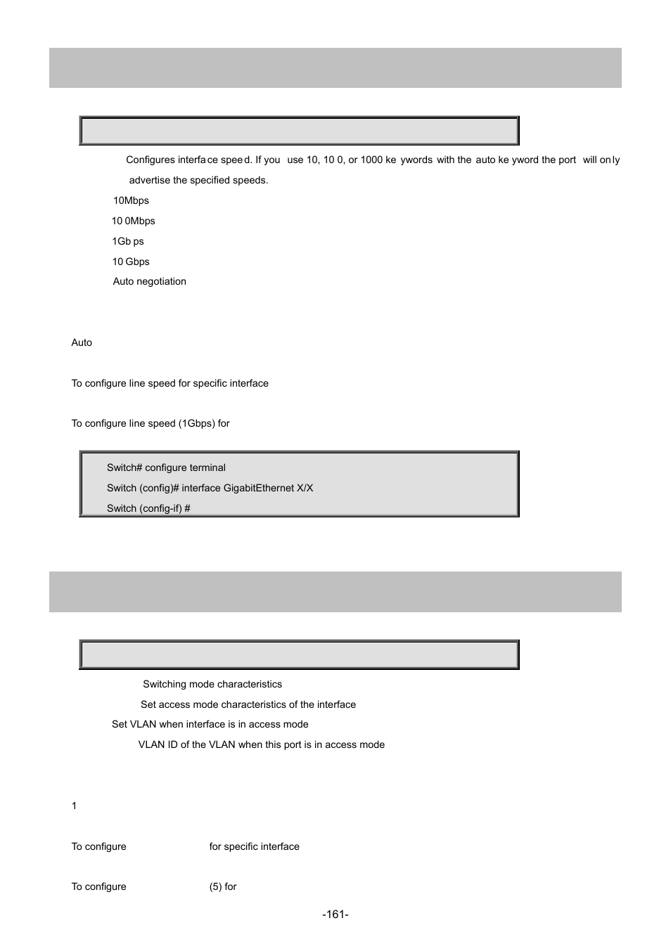 121 speed, 122 switchport access vlan | Interlogix NS4702-24P-4S-4X Command Line Guide User Manual | Page 161 / 434