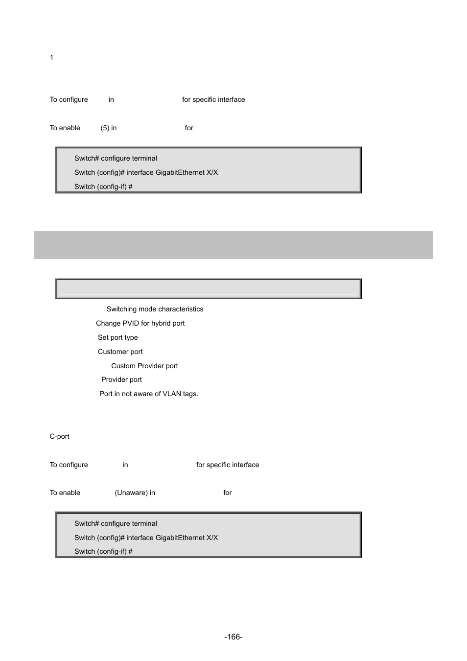 130 switchport hybrid port-type | Interlogix NS4702-24P-4S-4X Command Line Guide User Manual | Page 166 / 434