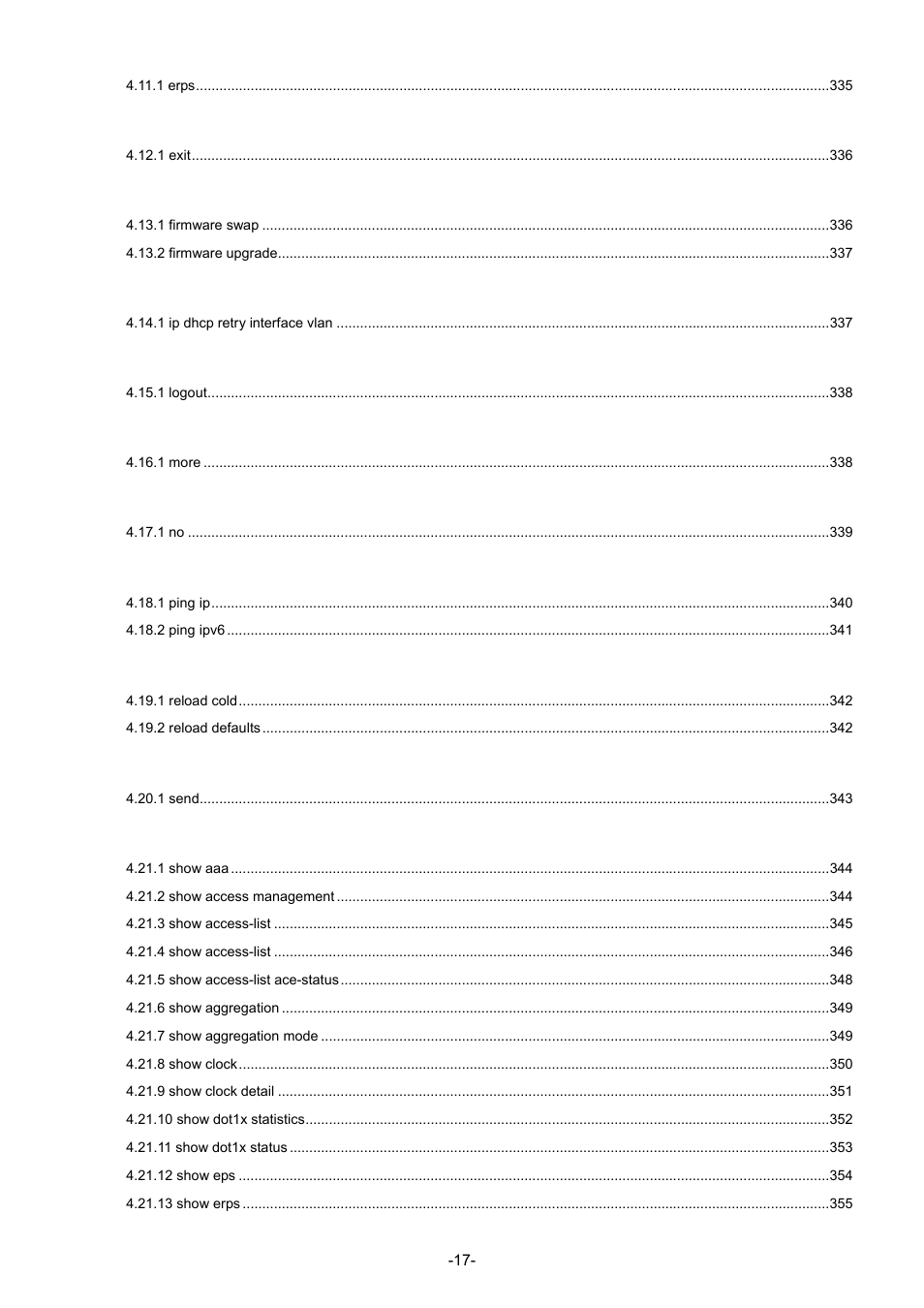 Interlogix NS4702-24P-4S-4X Command Line Guide User Manual | Page 17 / 434