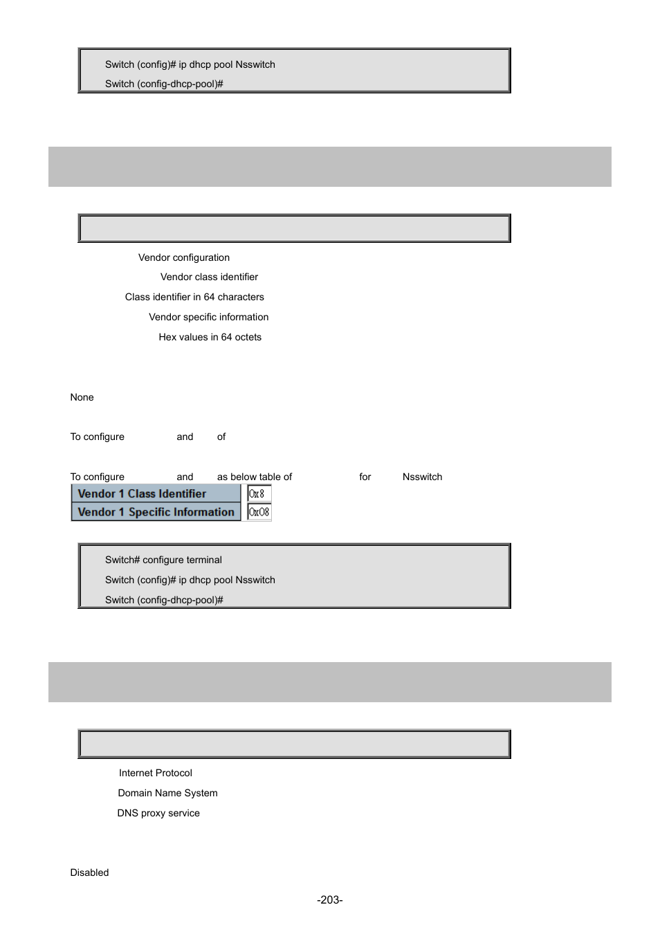 74 ip dns proxy, 22 vendor | Interlogix NS4702-24P-4S-4X Command Line Guide User Manual | Page 203 / 434