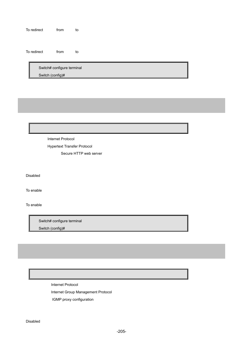 77 ip http secure-server, 78 ip igmp host-proxy | Interlogix NS4702-24P-4S-4X Command Line Guide User Manual | Page 205 / 434