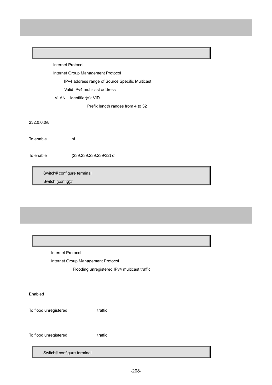 82 ip igmp ssm-range, 83 ip igmp unknown-flooding | Interlogix NS4702-24P-4S-4X Command Line Guide User Manual | Page 208 / 434