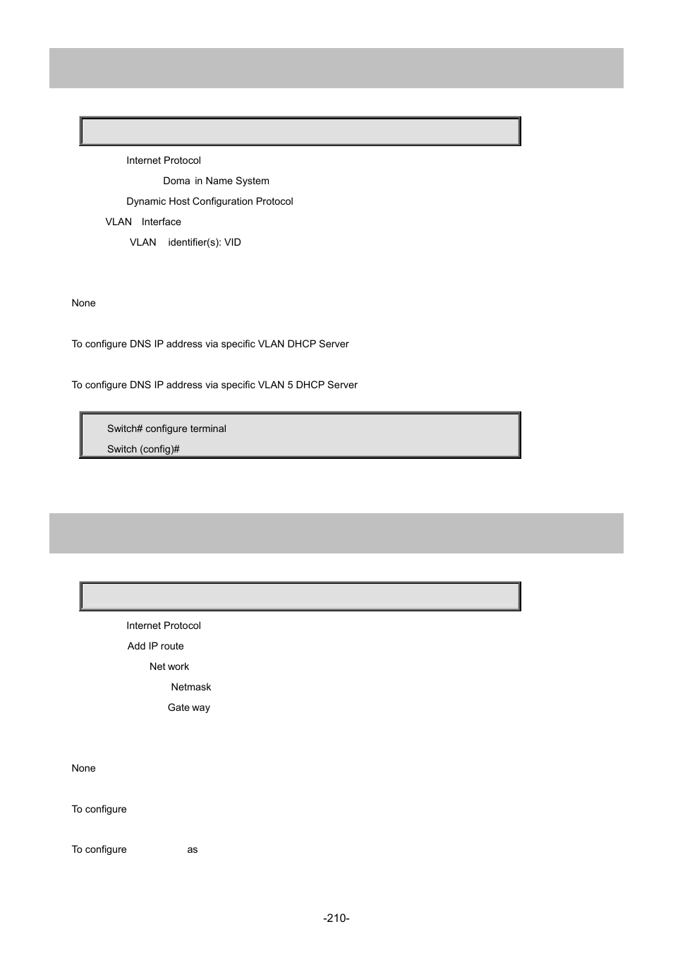 86 ip name-server dhcp interface vlan, 87 ip route | Interlogix NS4702-24P-4S-4X Command Line Guide User Manual | Page 210 / 434