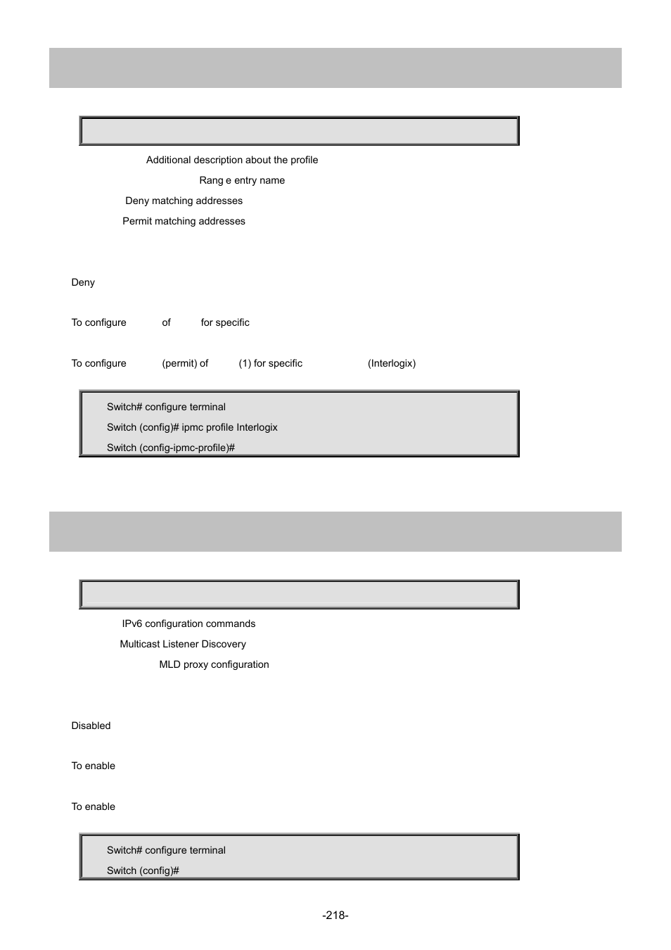 95 ipv6 mld host-proxy, 7 range | Interlogix NS4702-24P-4S-4X Command Line Guide User Manual | Page 218 / 434