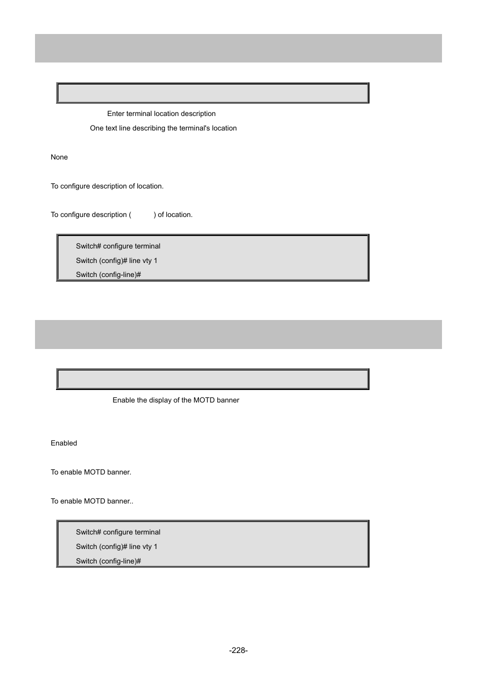 10 location, 11 motd-banner | Interlogix NS4702-24P-4S-4X Command Line Guide User Manual | Page 228 / 434