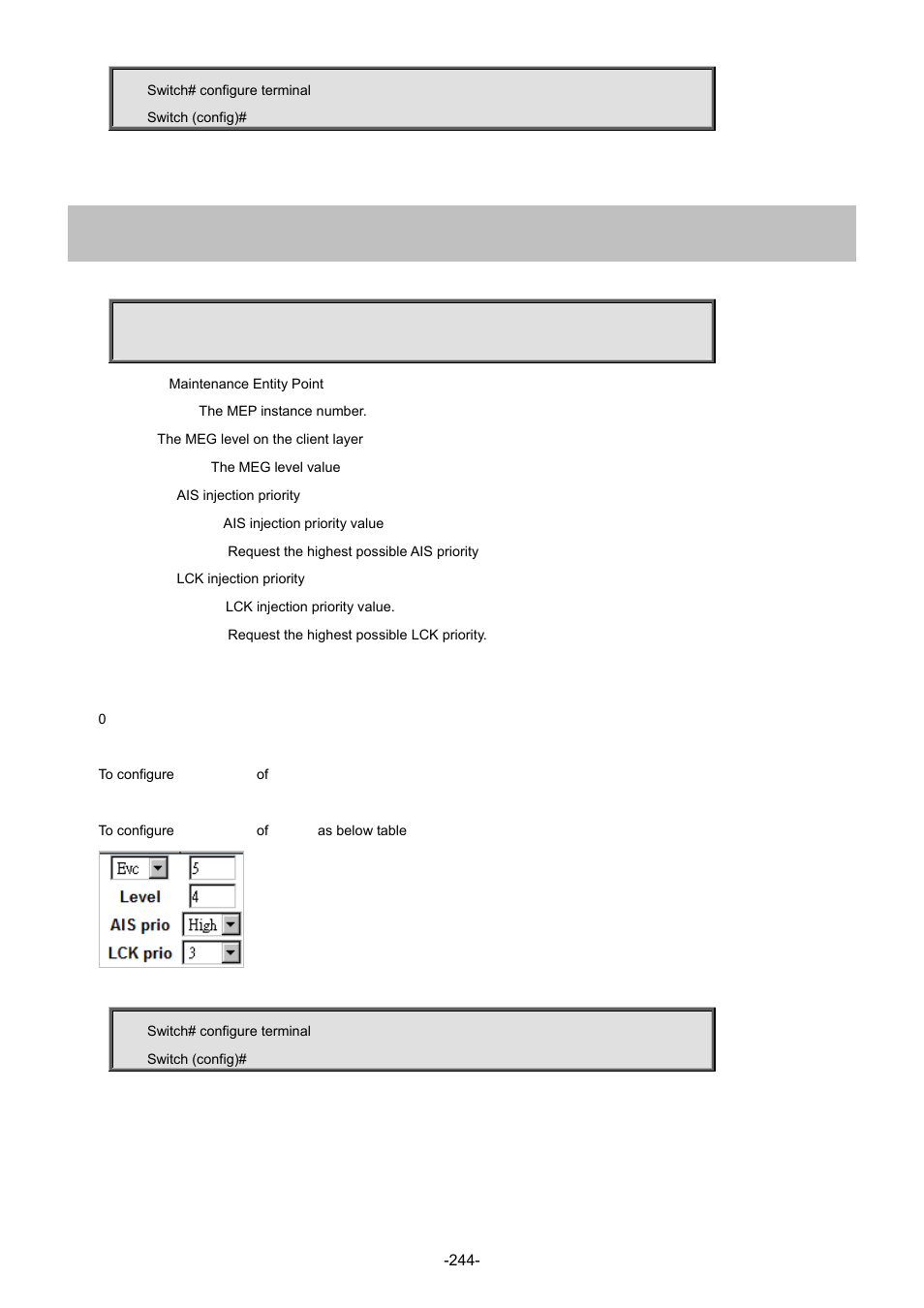 127 mep <instance> client flow | Interlogix NS4702-24P-4S-4X Command Line Guide User Manual | Page 244 / 434