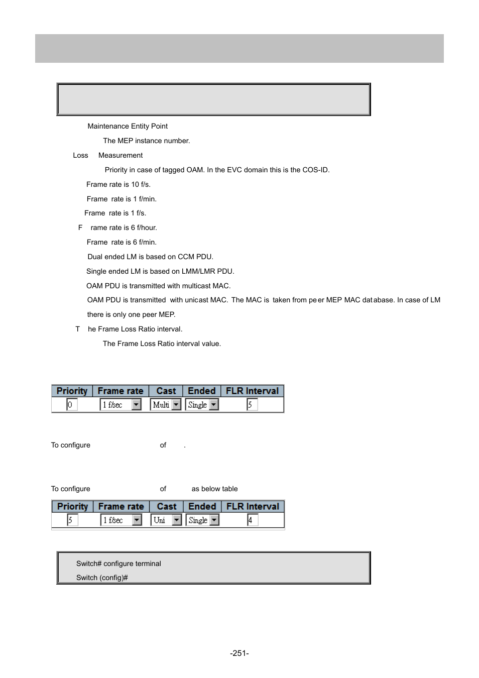 137 mep <instance> lm | Interlogix NS4702-24P-4S-4X Command Line Guide User Manual | Page 251 / 434