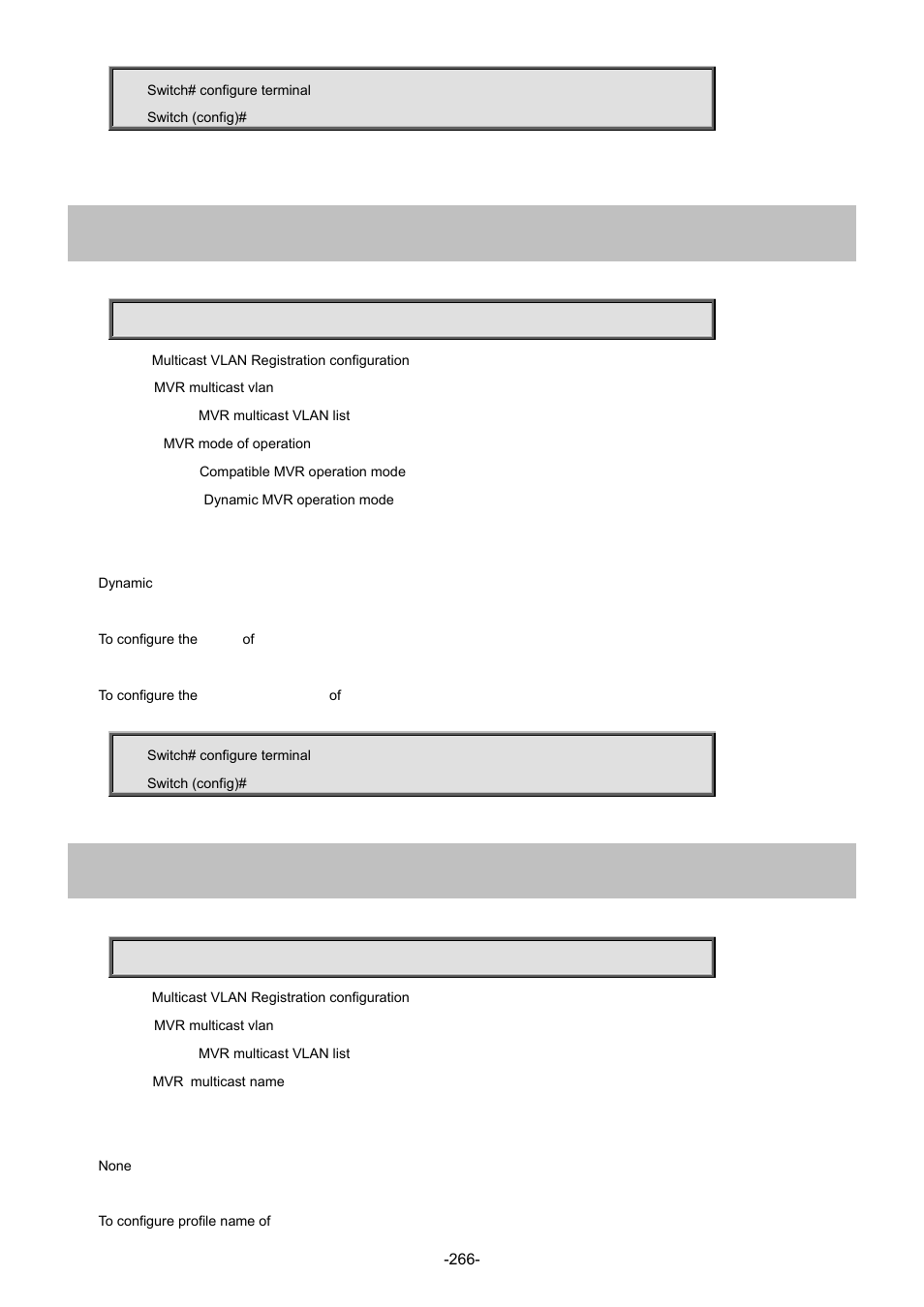 162 mvr vlan <vlan_list> mode, 163 mvr vlan <vlan_list> name | Interlogix NS4702-24P-4S-4X Command Line Guide User Manual | Page 266 / 434