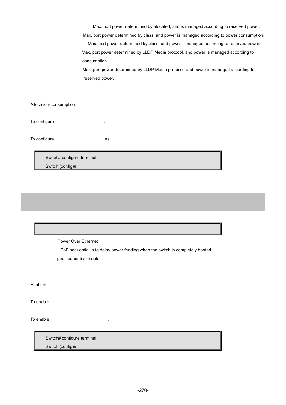 170 poe sequential enable | Interlogix NS4702-24P-4S-4X Command Line Guide User Manual | Page 270 / 434