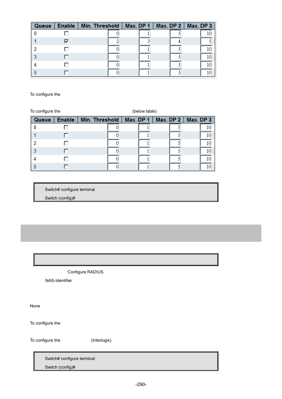 191 radius-server attribute 32 | Interlogix NS4702-24P-4S-4X Command Line Guide User Manual | Page 290 / 434