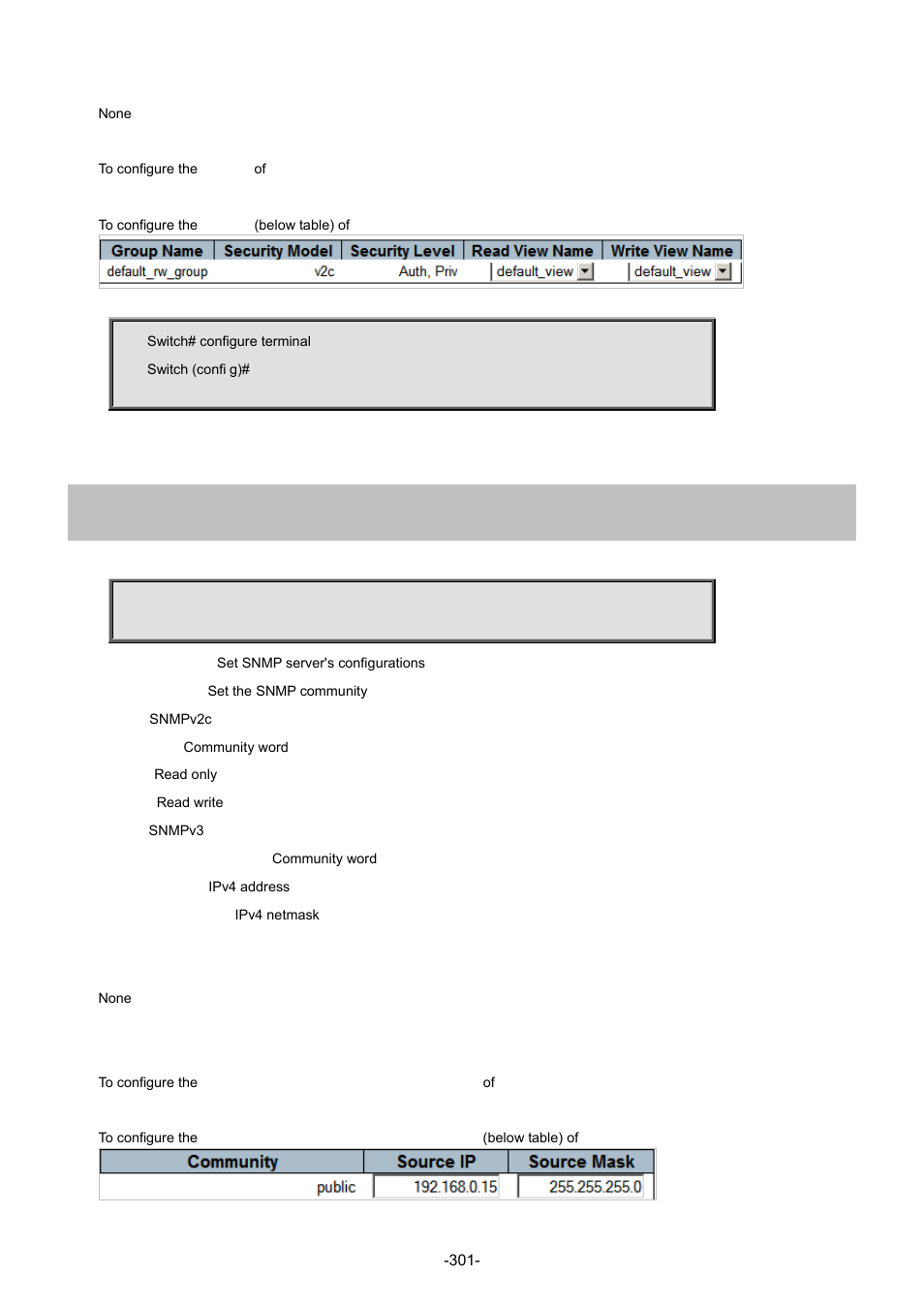 209 snmp-server community | Interlogix NS4702-24P-4S-4X Command Line Guide User Manual | Page 301 / 434