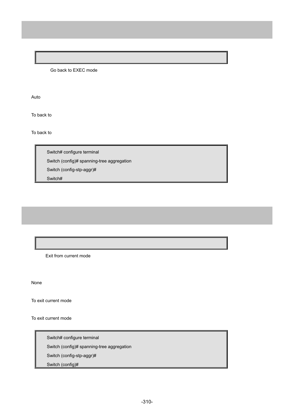 2 end, 3 exit | Interlogix NS4702-24P-4S-4X Command Line Guide User Manual | Page 310 / 434