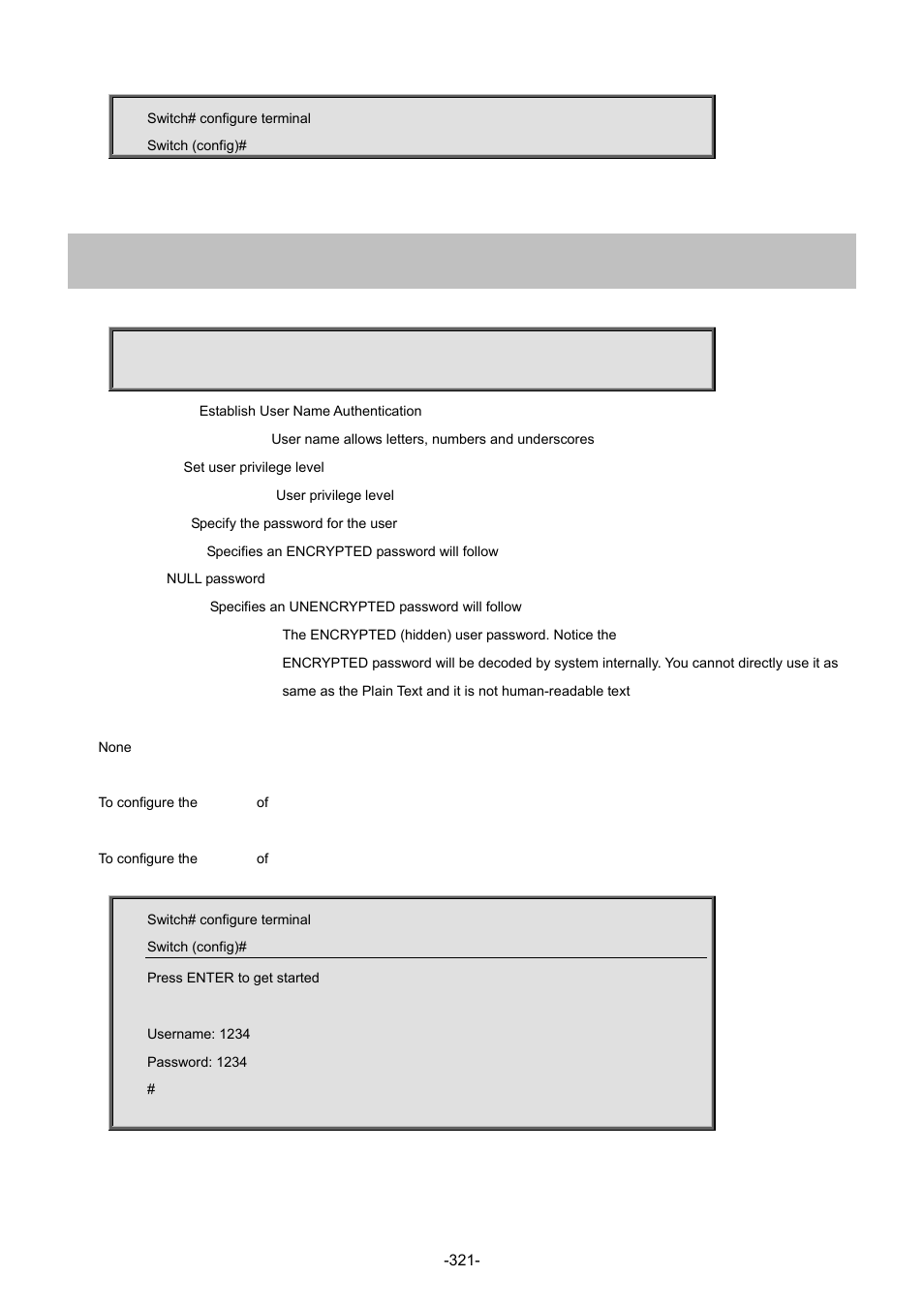 224 username | Interlogix NS4702-24P-4S-4X Command Line Guide User Manual | Page 321 / 434