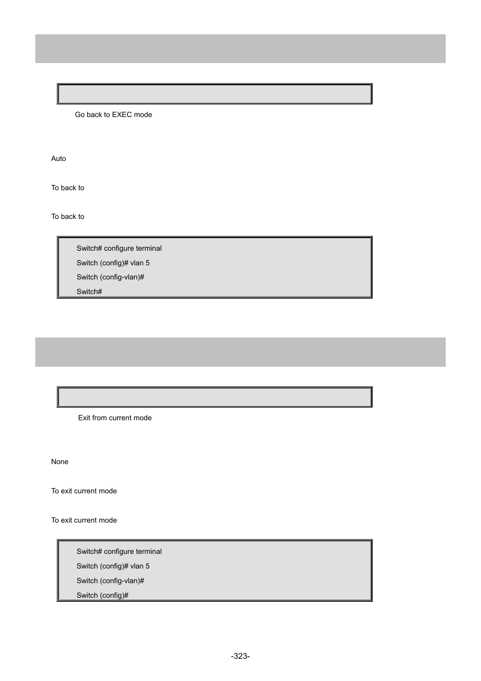 2 end, 3 exit | Interlogix NS4702-24P-4S-4X Command Line Guide User Manual | Page 323 / 434