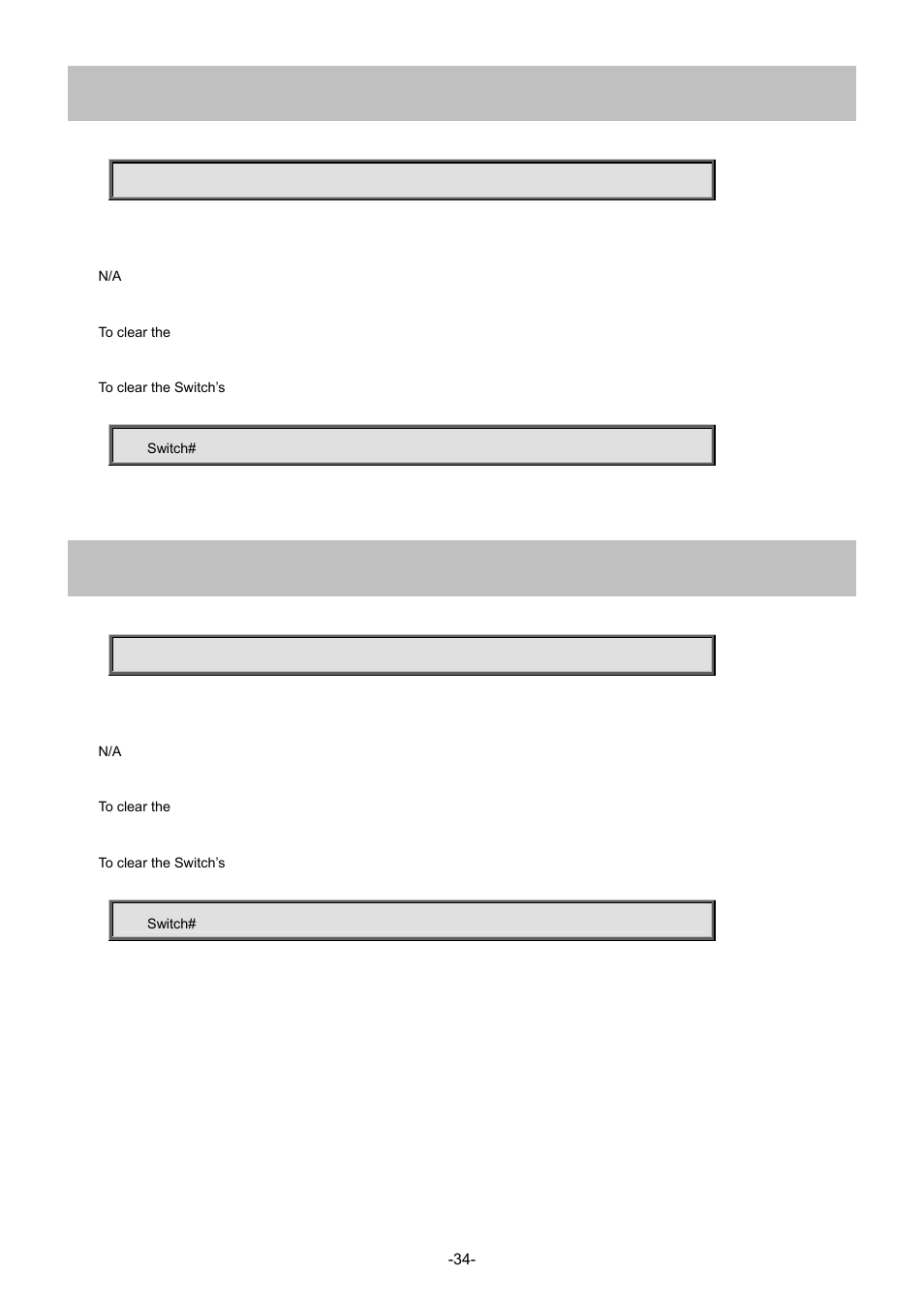 10 clear ip dhcp detailed statistics client, 11 clear ip dhcp detailed statistics helper | Interlogix NS4702-24P-4S-4X Command Line Guide User Manual | Page 34 / 434