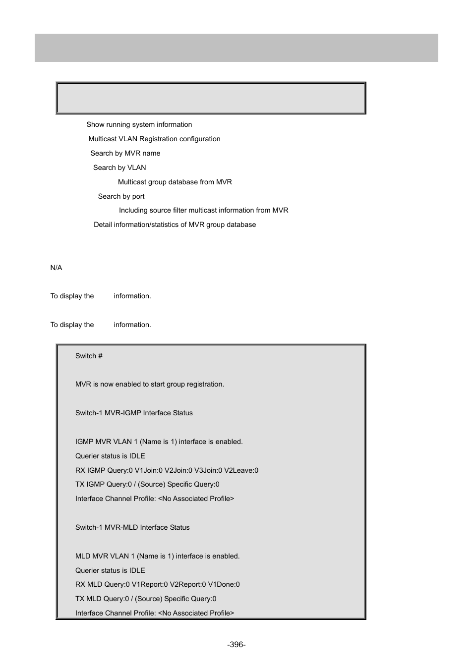 69 show mvr | Interlogix NS4702-24P-4S-4X Command Line Guide User Manual | Page 396 / 434