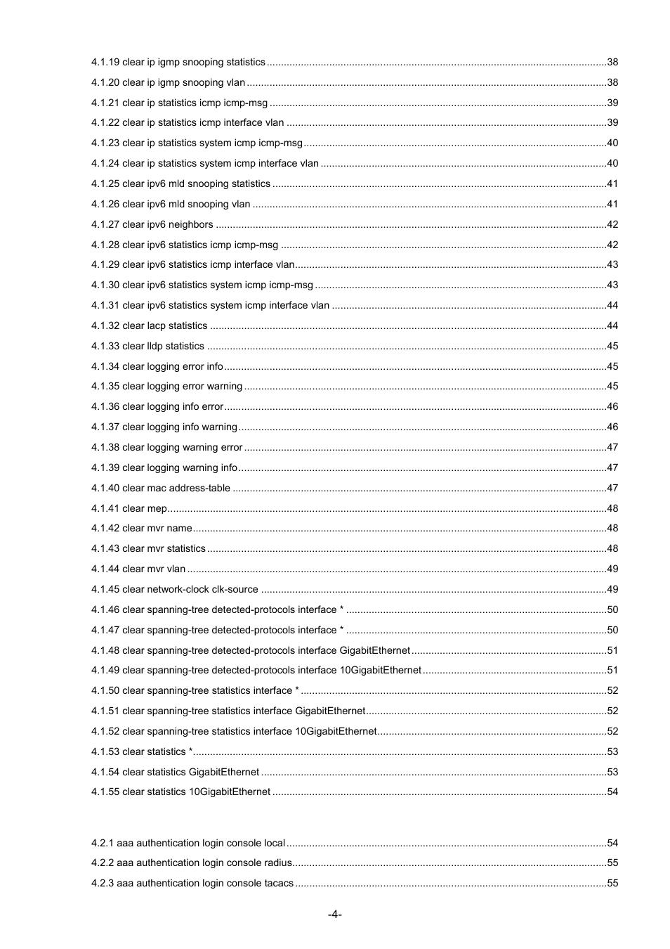 Interlogix NS4702-24P-4S-4X Command Line Guide User Manual | Page 4 / 434