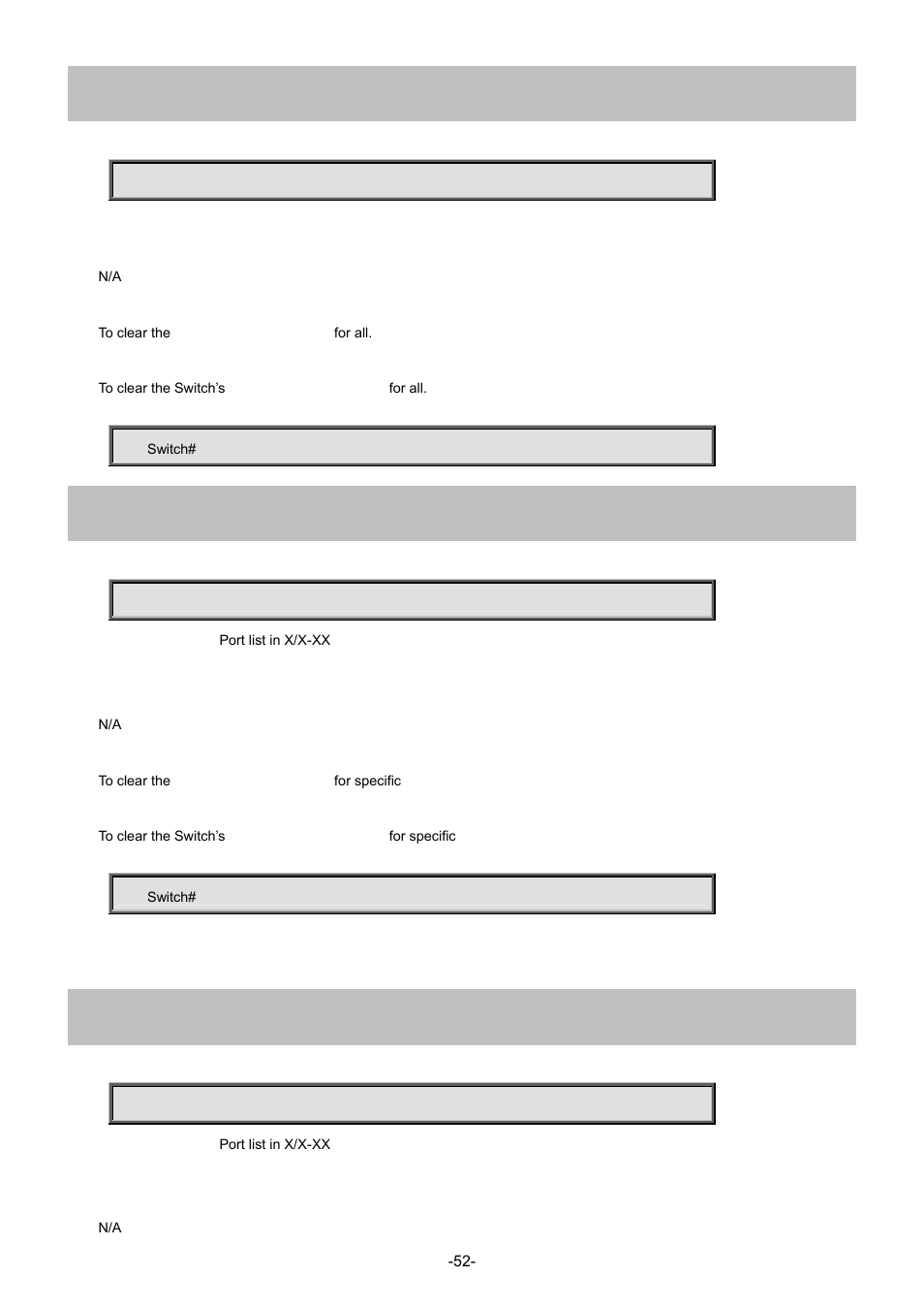 50 clear spanning-tree statistics interface | Interlogix NS4702-24P-4S-4X Command Line Guide User Manual | Page 52 / 434