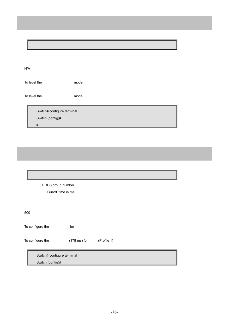 39 end, 40 erps <1-64> guard | Interlogix NS4702-24P-4S-4X Command Line Guide User Manual | Page 76 / 434